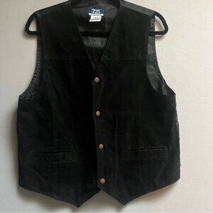 725 Originals leather suede Y2K snap button vest Sz M